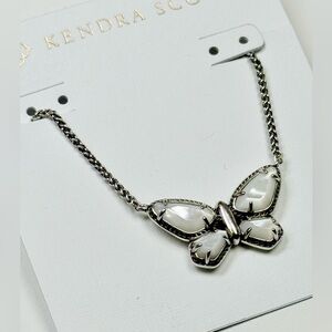 Dolly Pardon x Kendra Scott Vintage Silver Butterfly Necklace in Ivory MOP